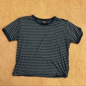 Blue Striped Crop Tee